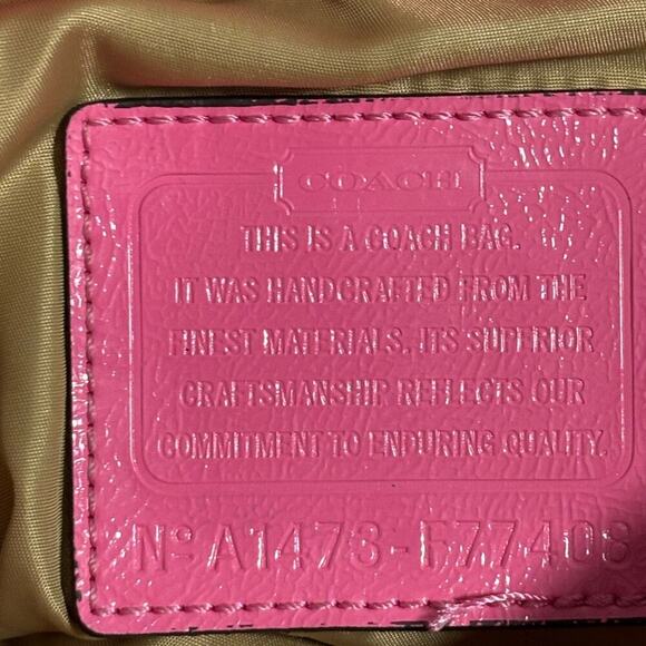 COACH Signature Getaway Nylon File Cross-body Bag F77408 Hot Pink - Picture 5 of 9